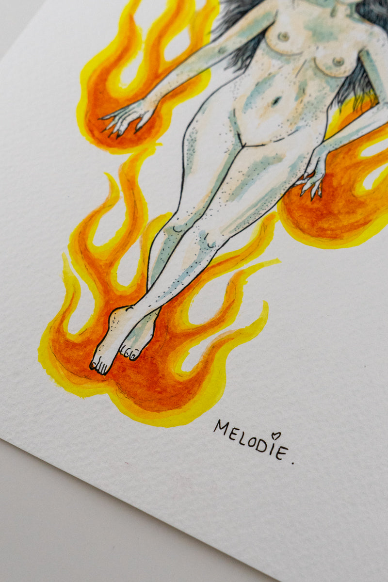 " Lady On Fire " Original Artwork