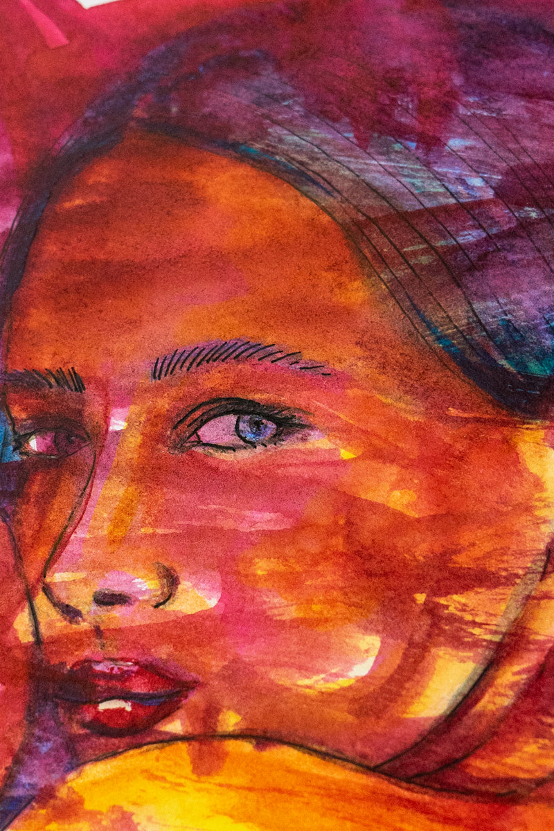 " Lady In Red " Original Artwork