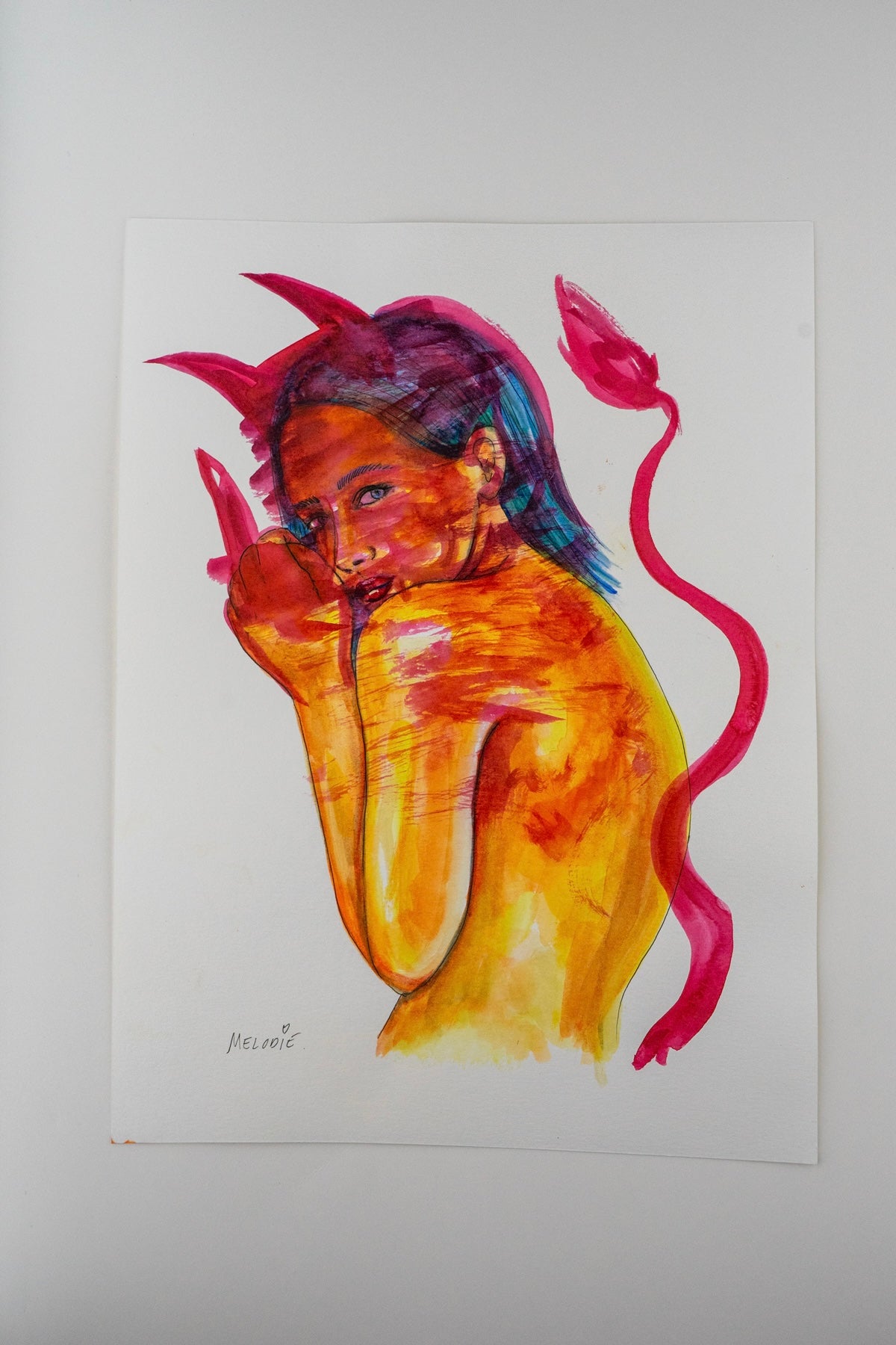 " Lady In Red " Original Artwork