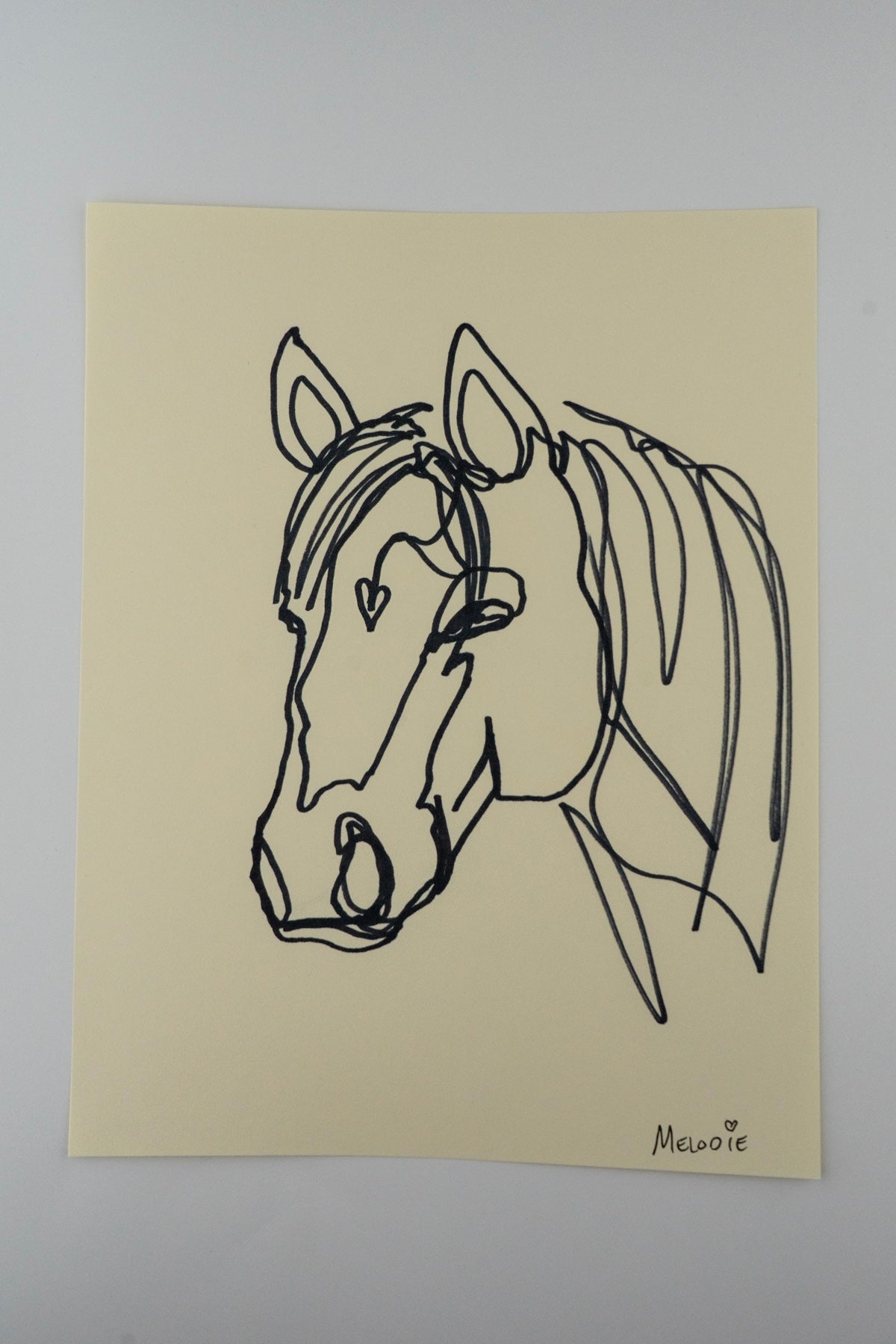" J’aime Les Chevaux " One Line Original Artwork