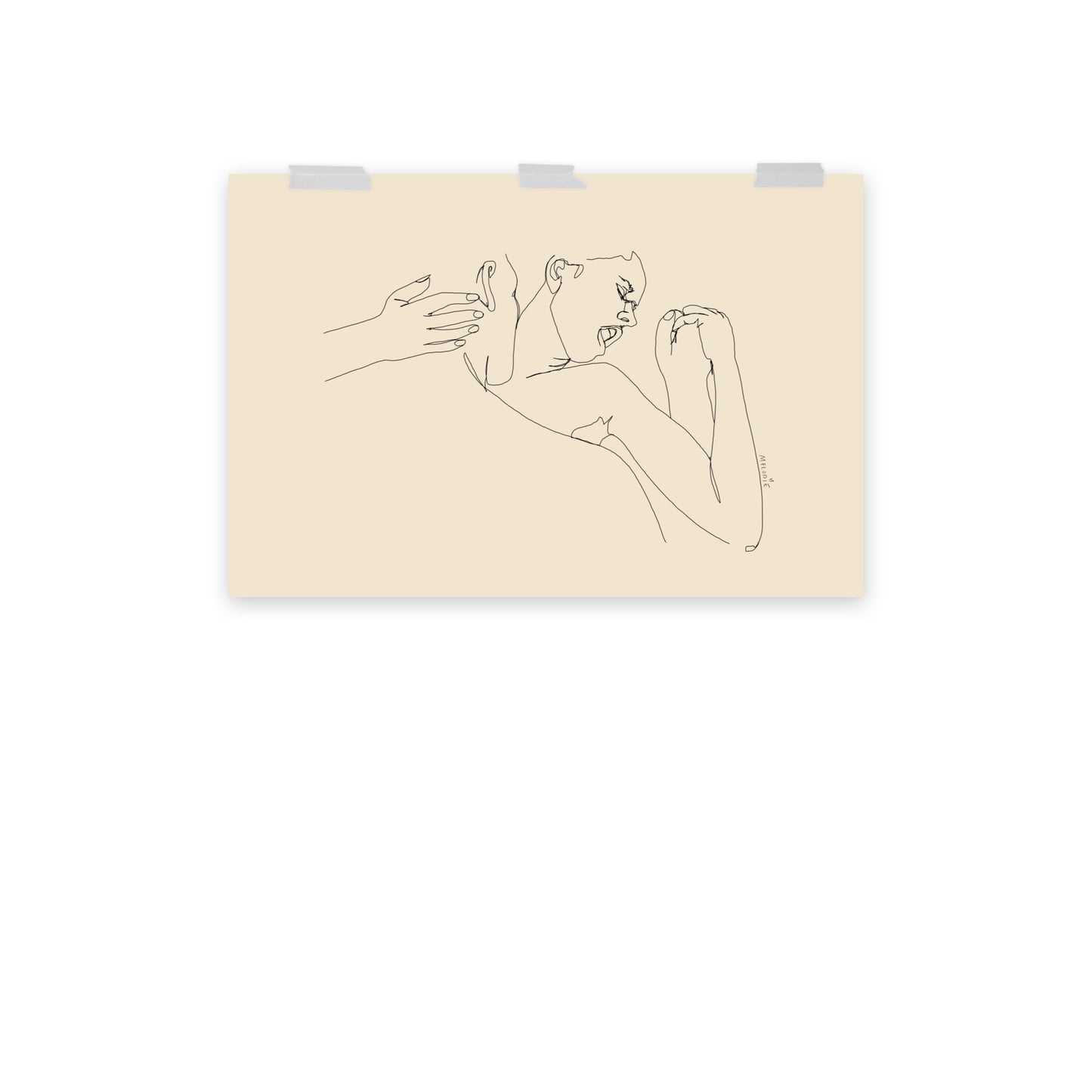 " Lover " Single Line Drawing, Print/Poster