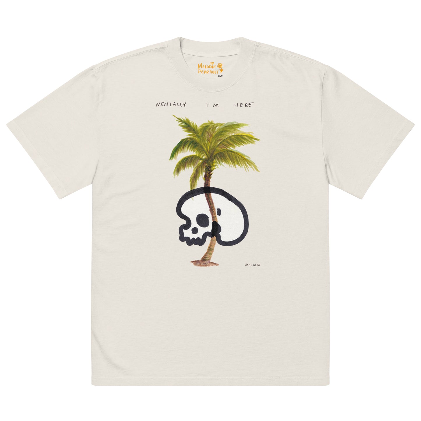 " Mentally I’m Here " Oversized faded t-shirt