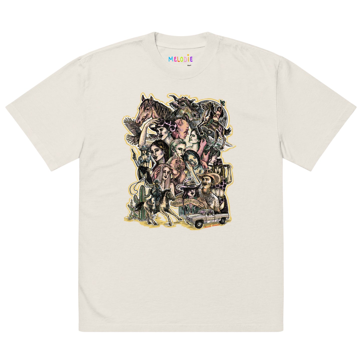 " Don't Let Your Babies Become A Cowboy " Oversized faded t-shirt