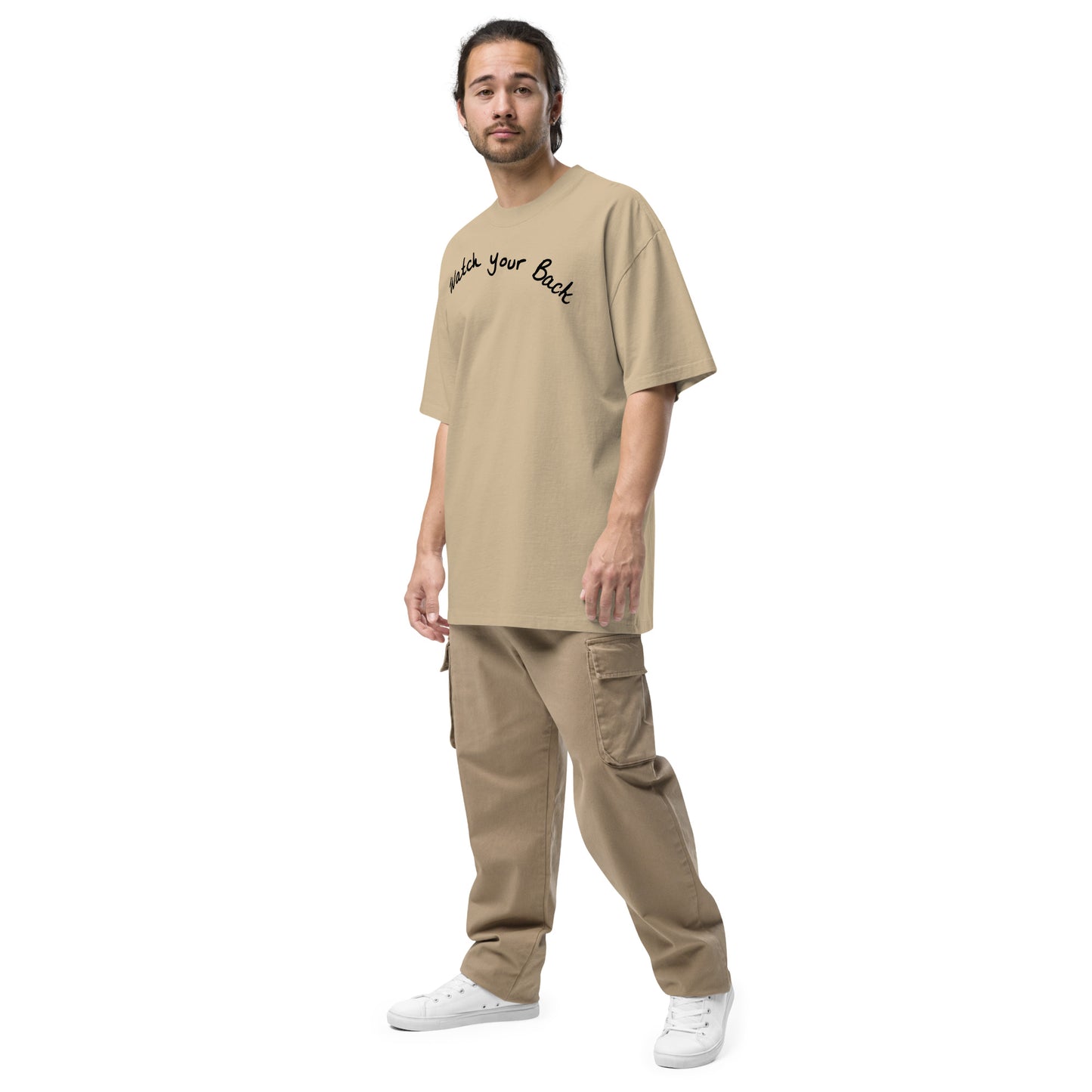 " Watch Your Back " Oversized faded t-shirt