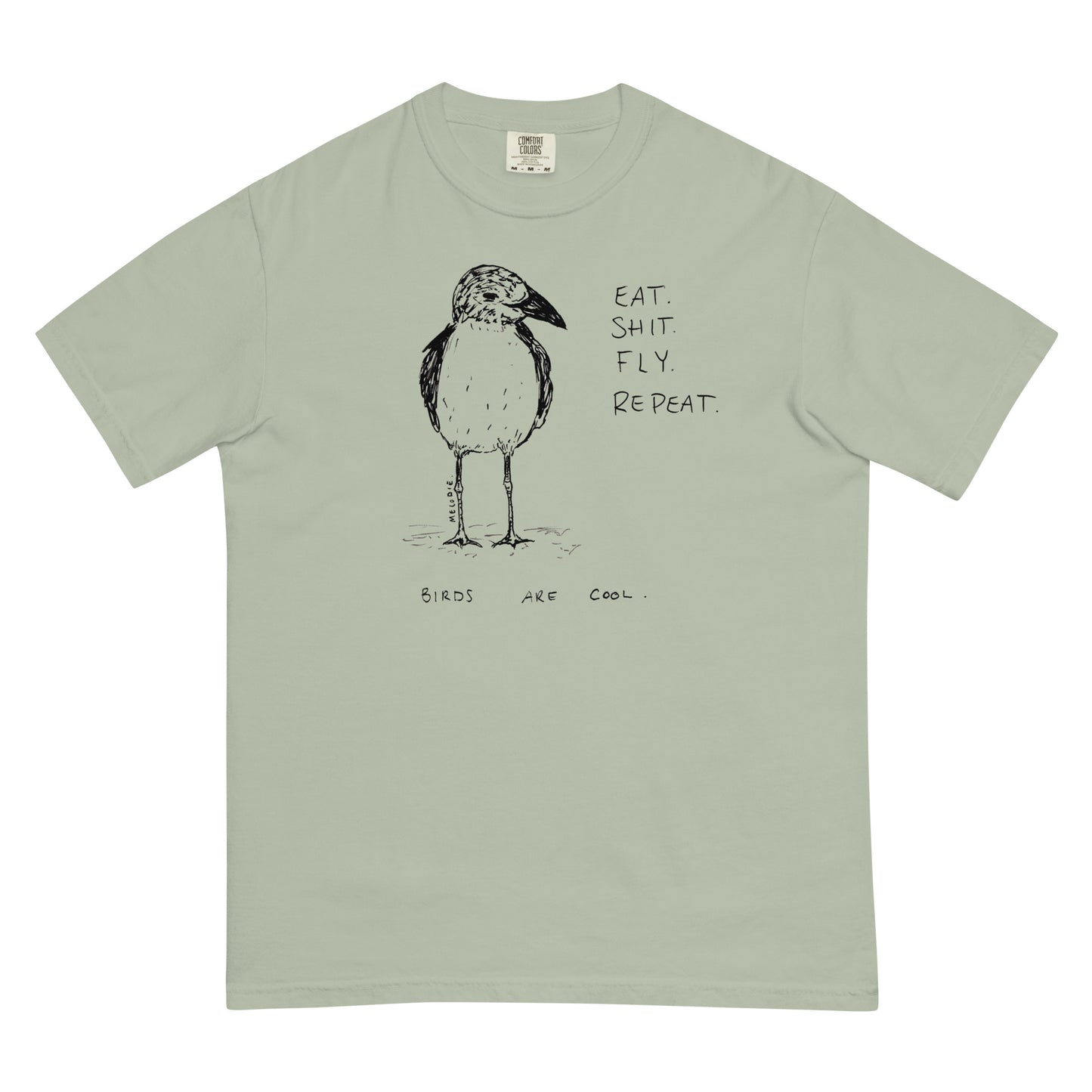 " Birds Are Cool " Unisex garment-dyed heavyweight t-shirt