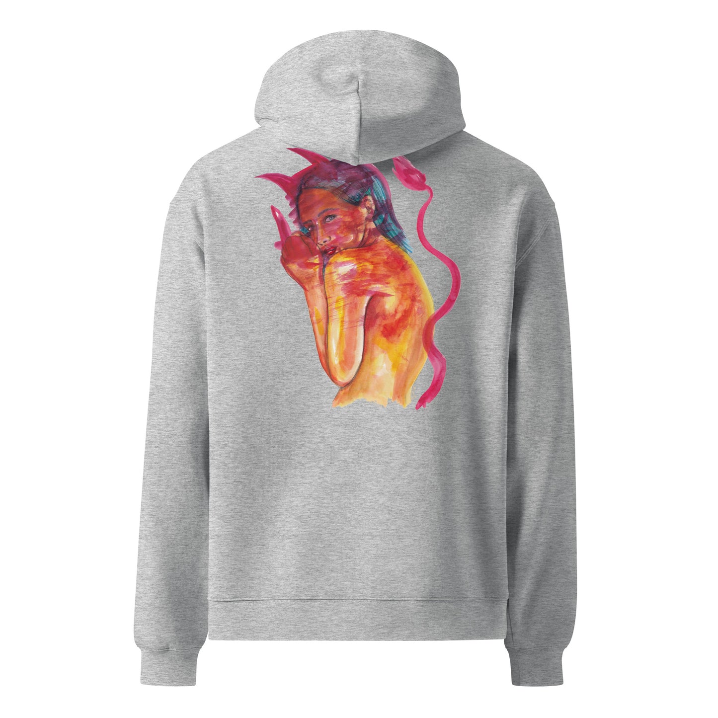 " Lady In Red " & " Lady Fire " Back Print Unisex oversized hoodie
