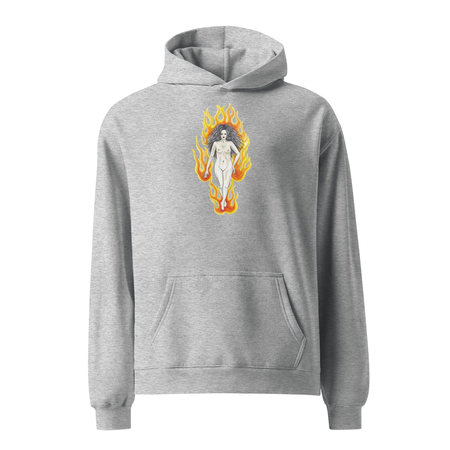 " Lady In Red " & " Lady Fire " Back Print Unisex oversized hoodie