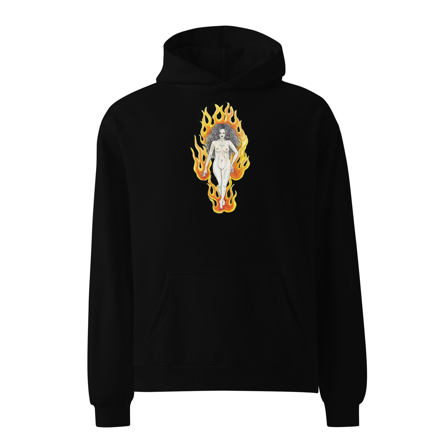 " Lady In Red " & " Lady Fire " Back Print Unisex oversized hoodie