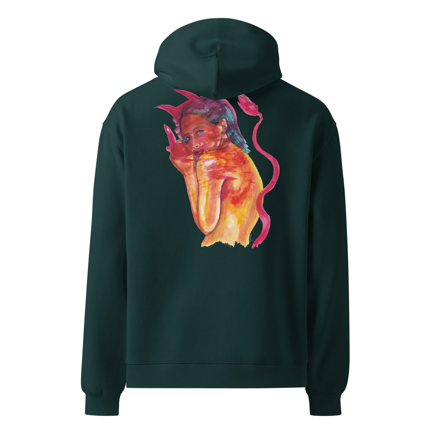 " Lady In Red " & " Lady Fire " Back Print Unisex oversized hoodie