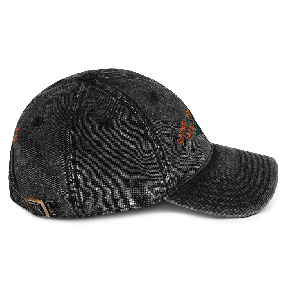" Smoke Weed & Masturbate " Vintage Cotton Twill Cap