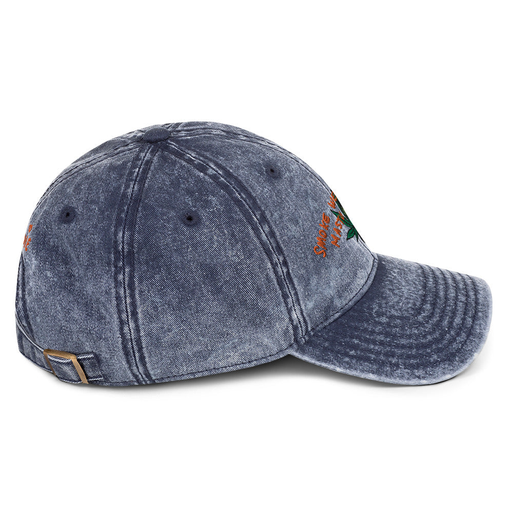 " Smoke Weed & Masturbate " Vintage Cotton Twill Cap