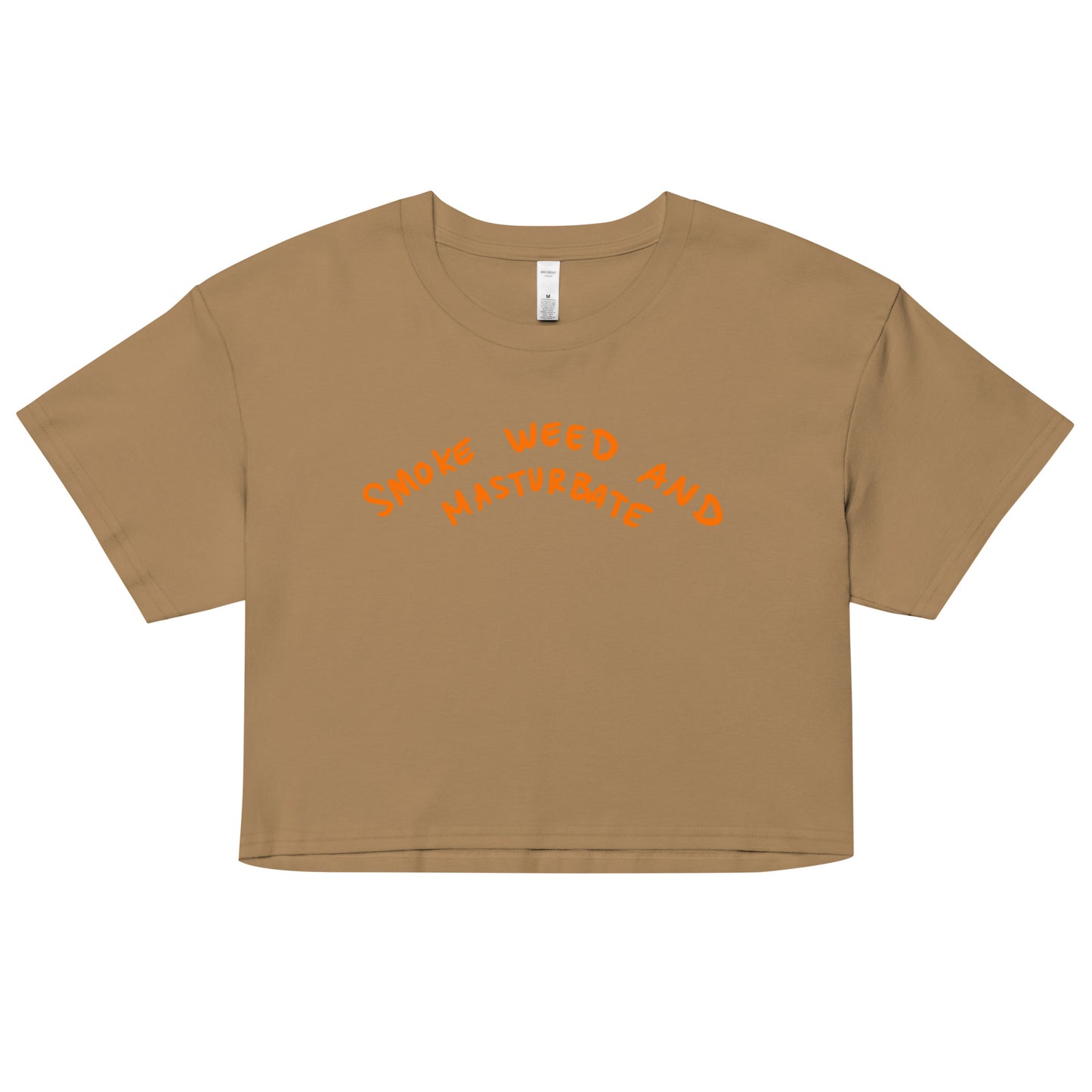 " Smoke Weed & Masturbate " Back Print Women’s crop top