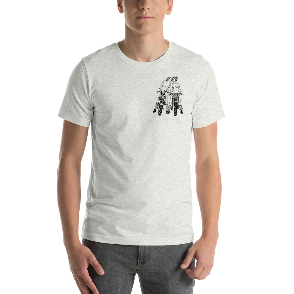 " Babes On Bikes " Front And Back Print Short-Sleeve Unisex T-Shirt