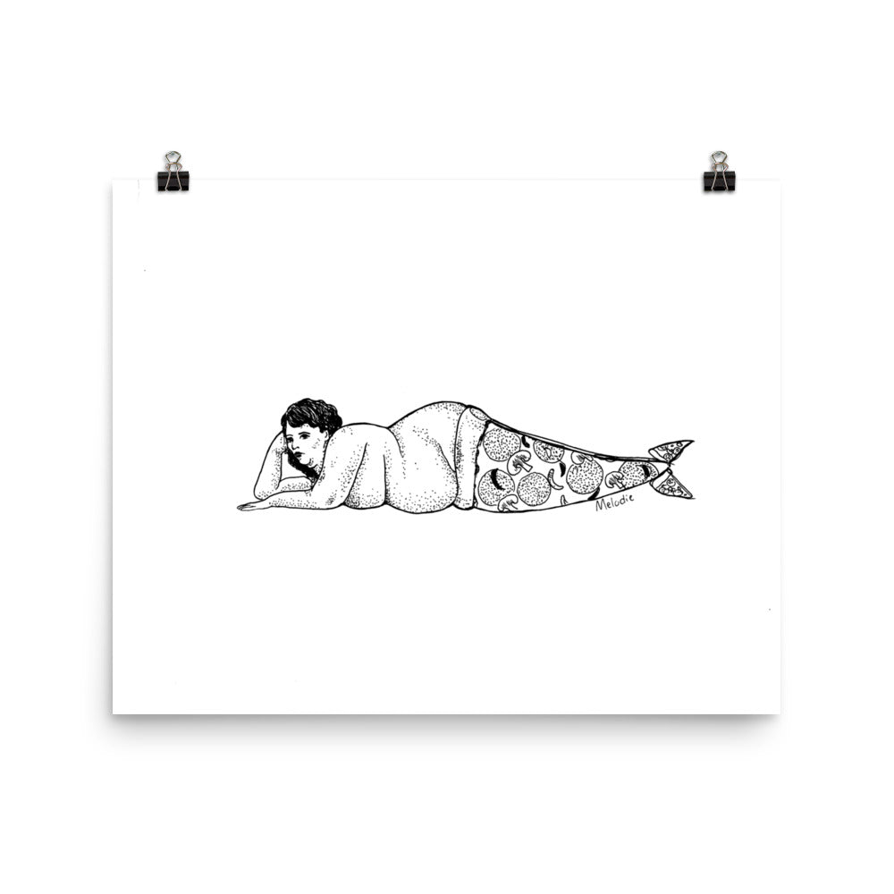 " Pizza Mermaid " Print / Poster