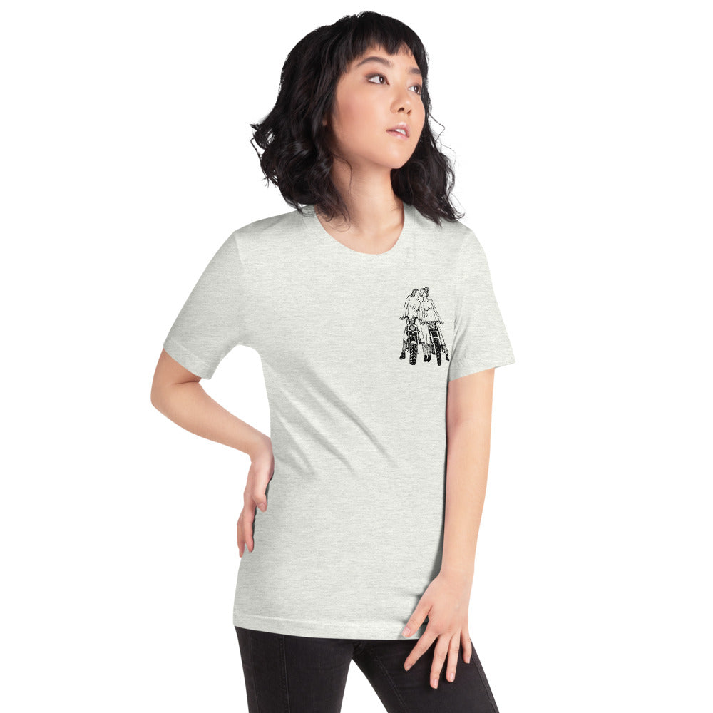" Babes On Bikes " Front And Back Print Short-Sleeve Unisex T-Shirt