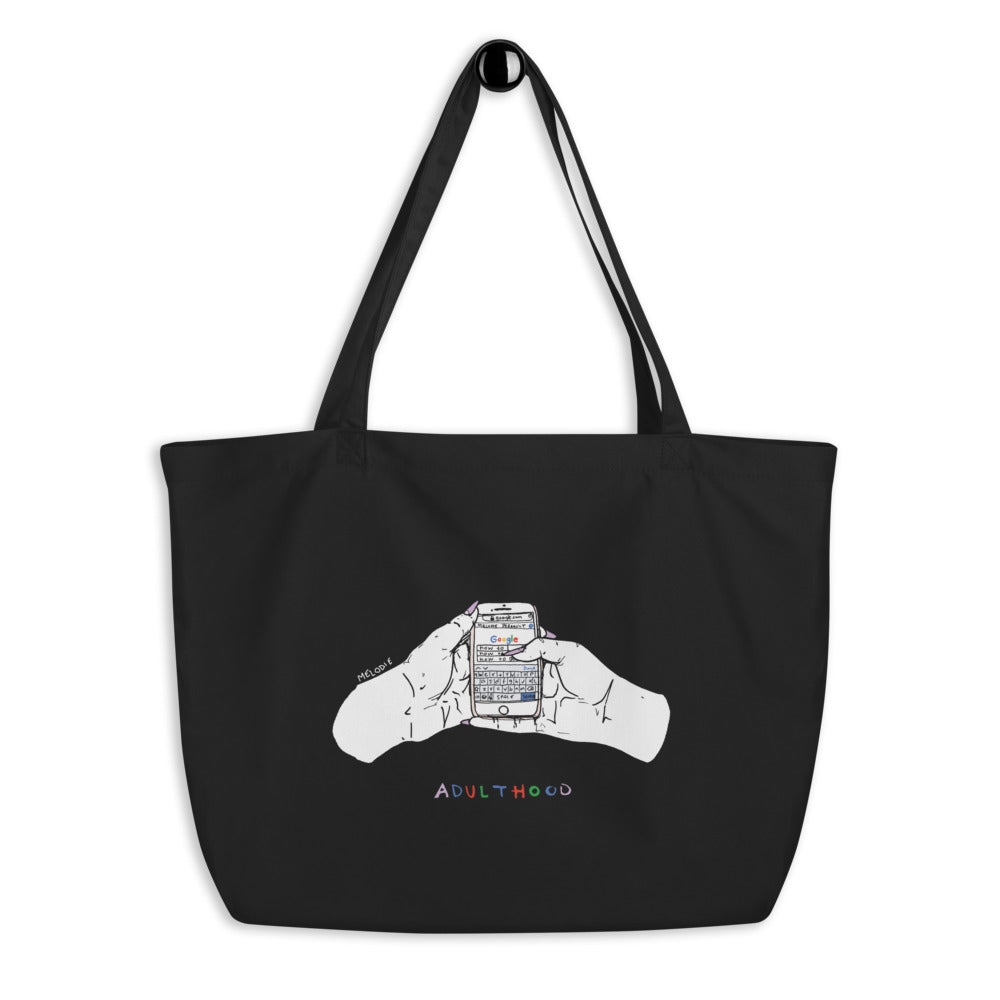 " Adulthood " Large organic tote bag