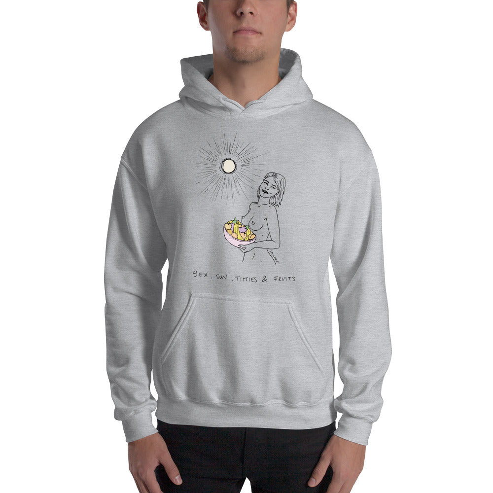 " Sex, Sun, Titties & Fruits " Hooded Sweatshirt