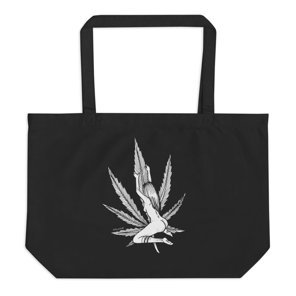 " Drool Emoji " Large organic tote bag