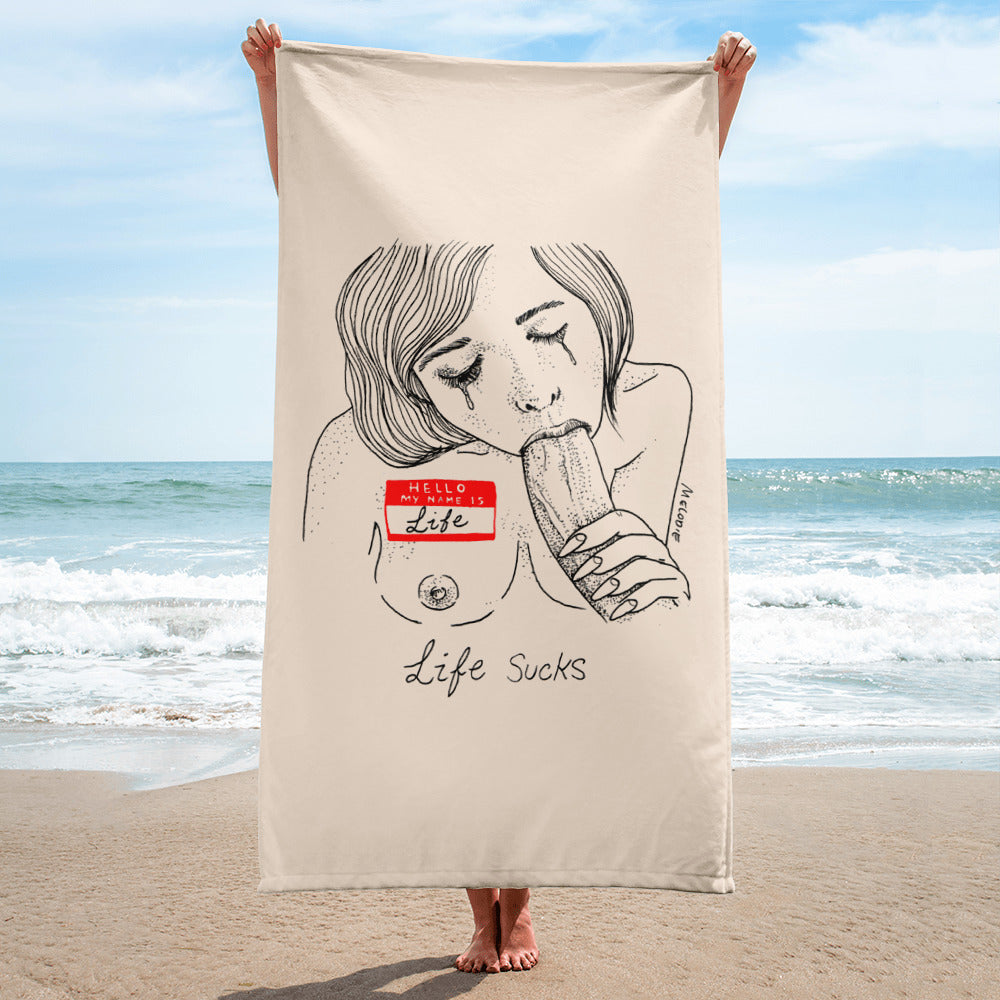 " Life Sucks " Towel