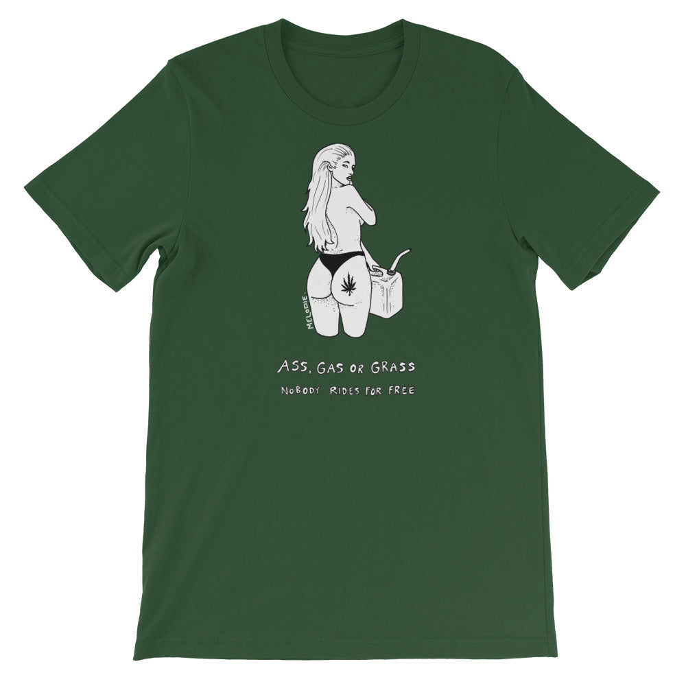 " Ass, Gas or Grass " Short-Sleeve Unisex T-Shirt