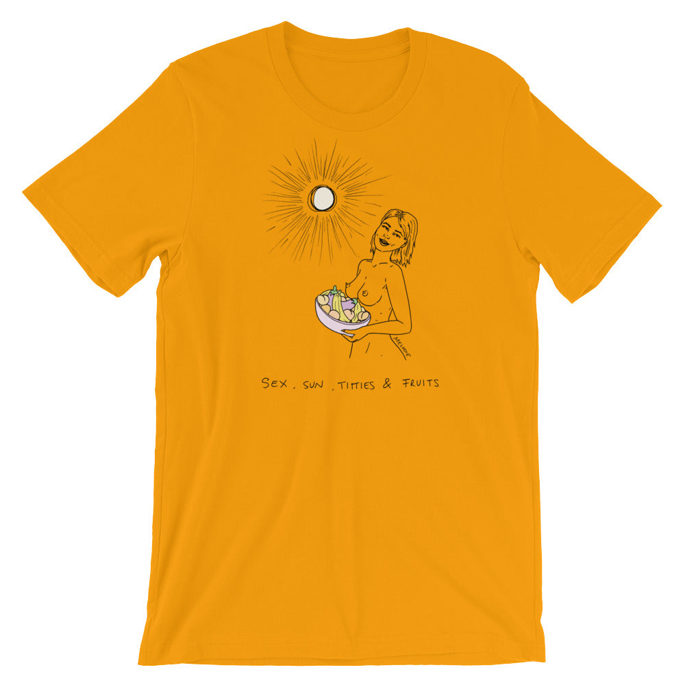 " Sex, Sun, Titties & Fruits " Short-Sleeve Unisex T-Shirt