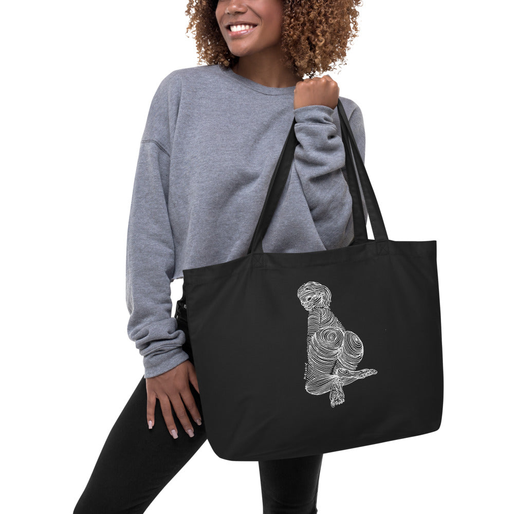 " 7 Deadly Sins + 2 " White Ink Large organic tote bag