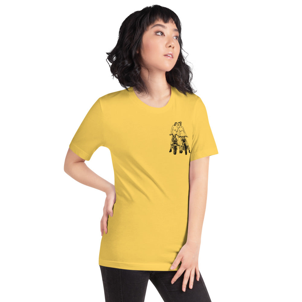" Babes On Bikes " Front And Back Print Short-Sleeve Unisex T-Shirt