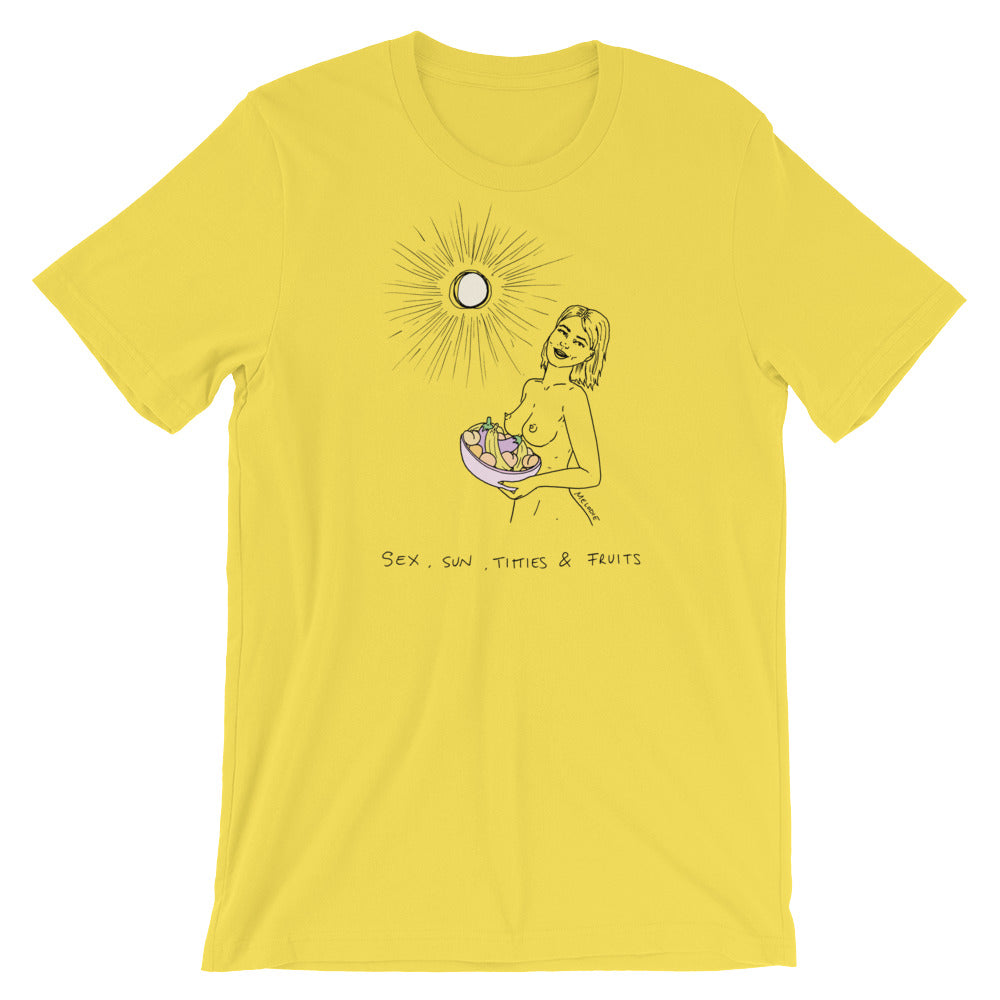 " Sex, Sun, Titties & Fruits " Short-Sleeve Unisex T-Shirt