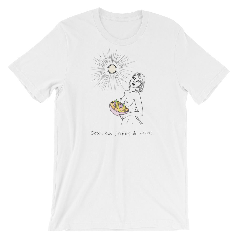 " Sex, Sun, Titties & Fruits " Short-Sleeve Unisex T-Shirt
