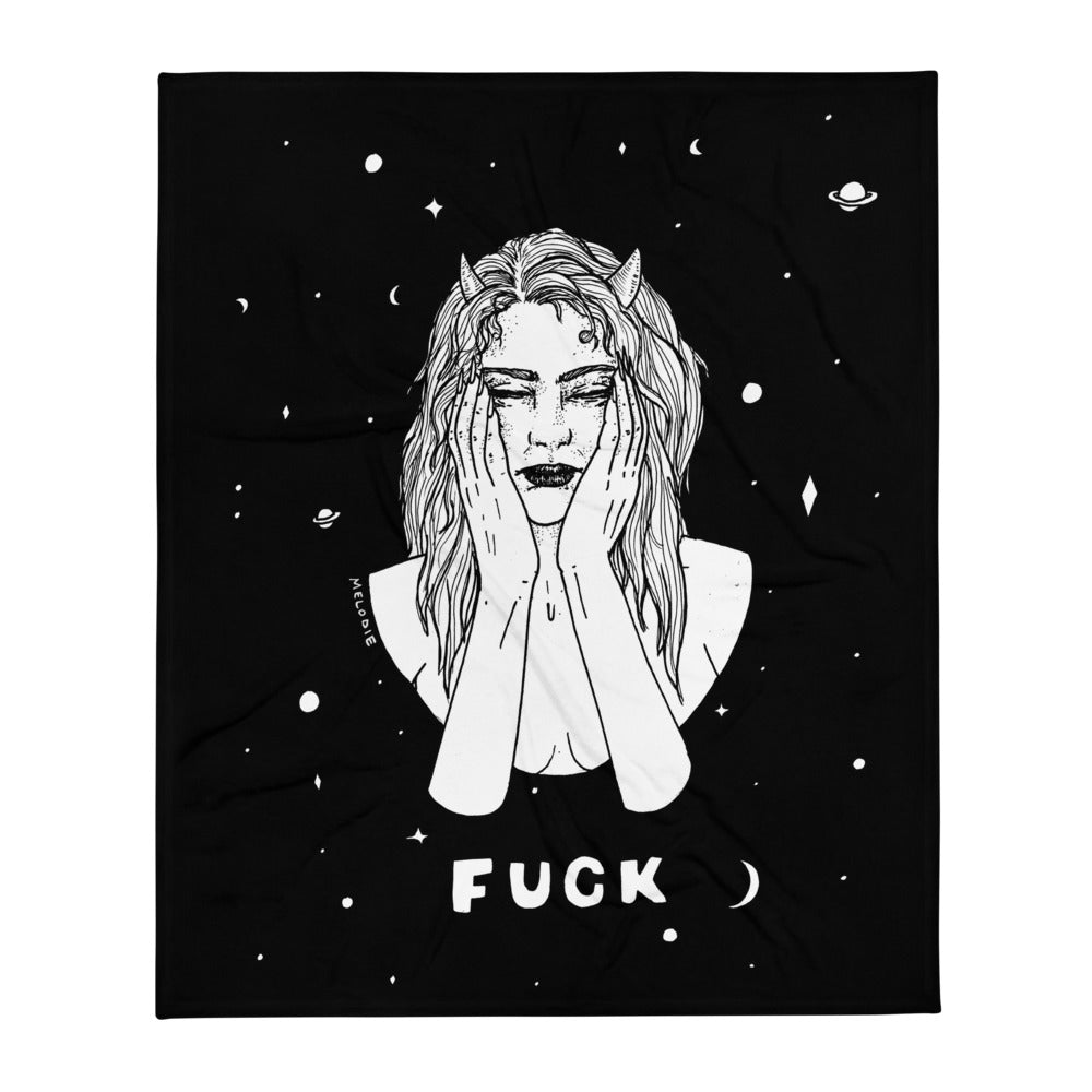 " Fuck " Throw Blanket