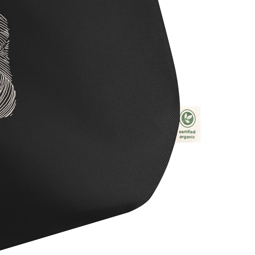 " 5/7 Deadly sins " Front Print, White Ink Large organic tote bag