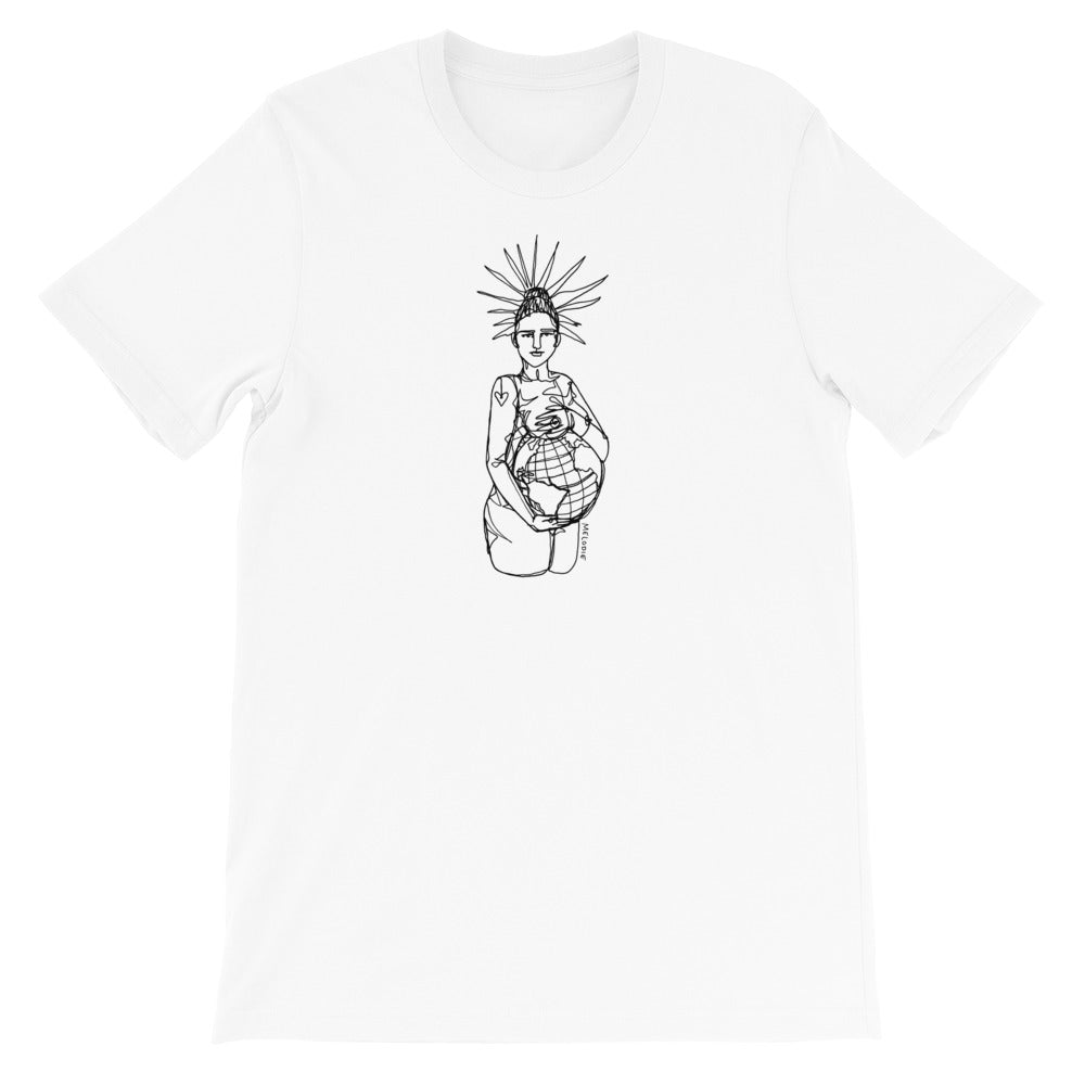 " Our World x Empowers " Front and Back Print Short-Sleeve Unisex T-Shirt