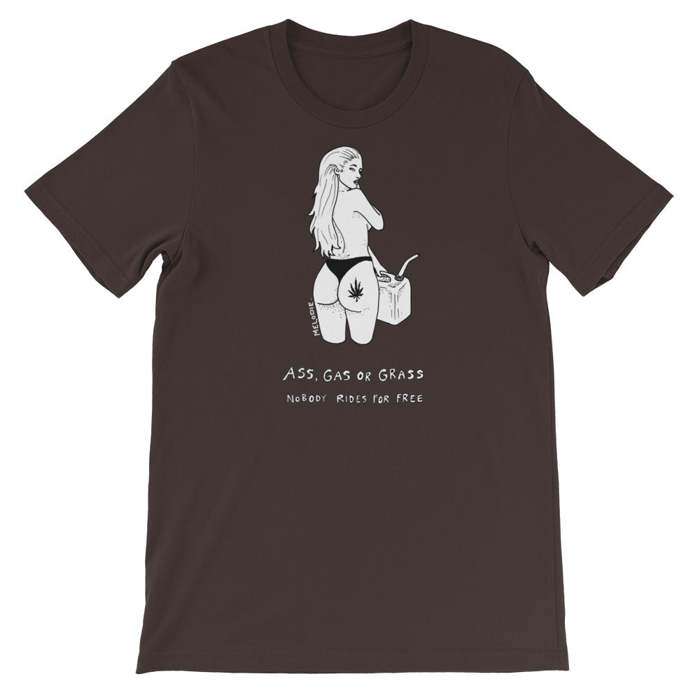 " Ass, Gas or Grass " Short-Sleeve Unisex T-Shirt