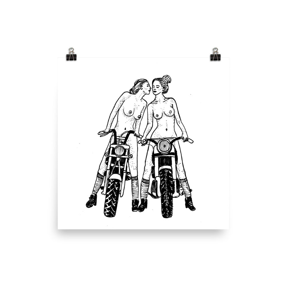 " Babes On Bikes " Print / Poster