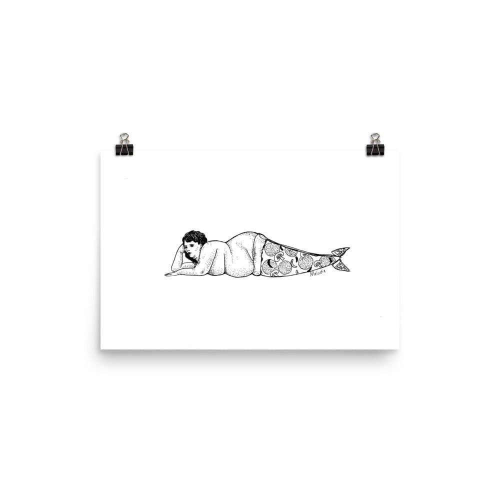 " Pizza Mermaid " Print / Poster