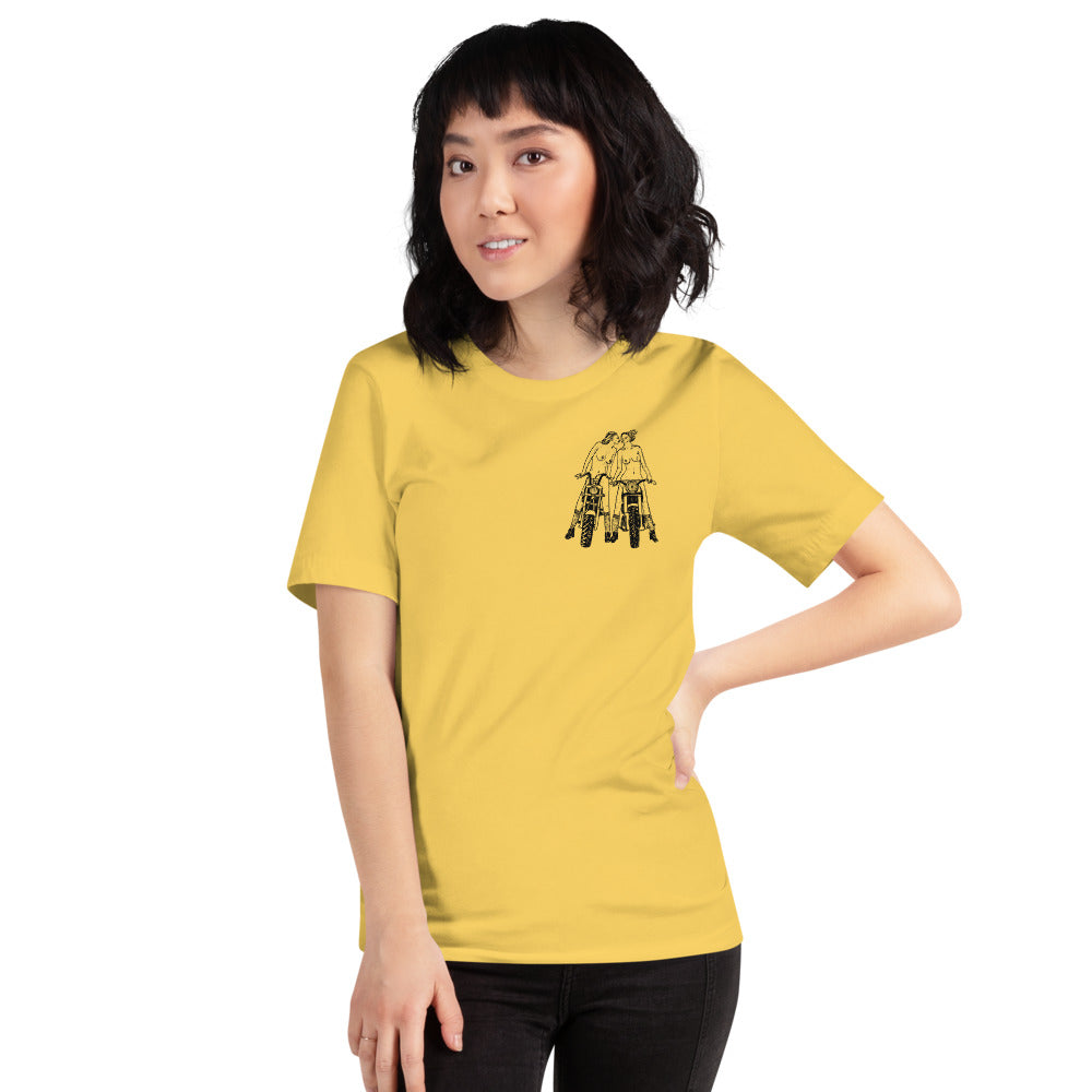 " Babes On Bikes " Front And Back Print Short-Sleeve Unisex T-Shirt
