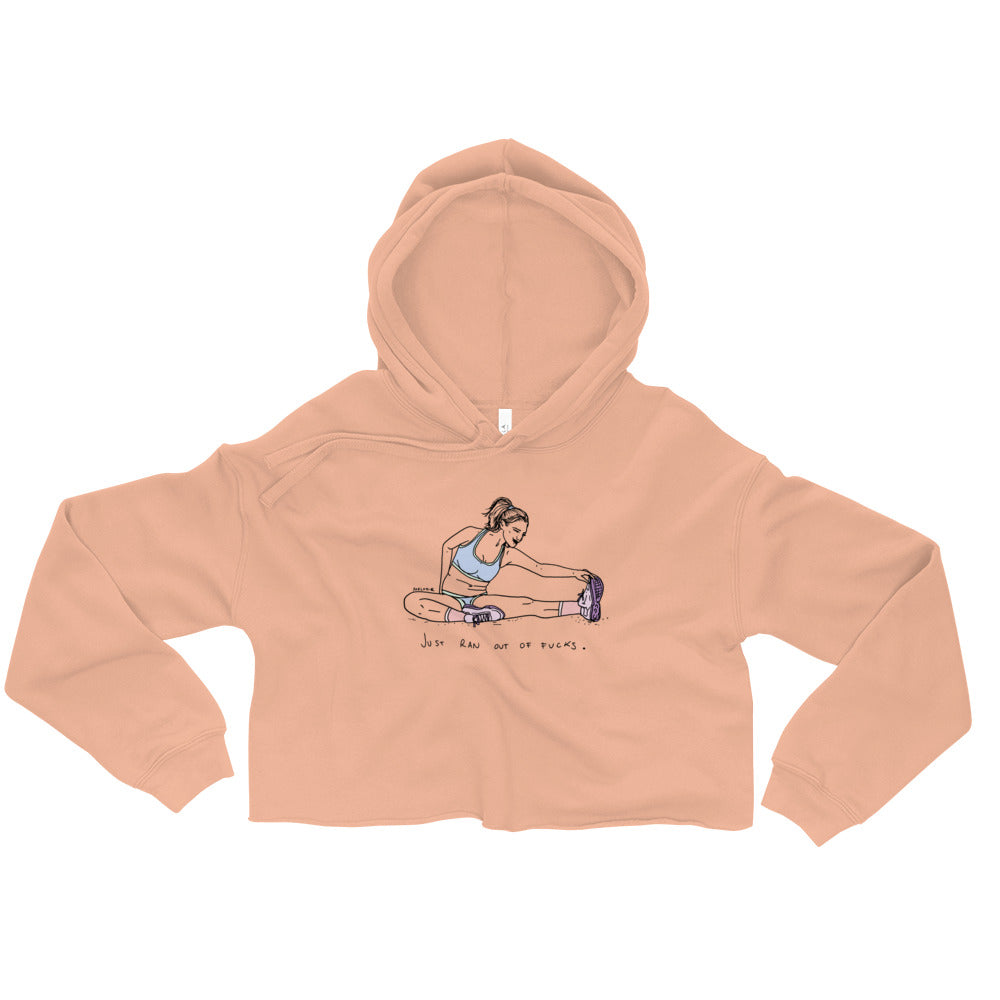 " Just Ran Out Of Fuck ( Floor ) " Crop Hoodie