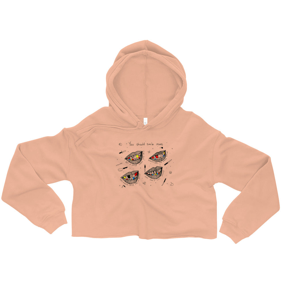" You Should Smile More " Crop Hoodie