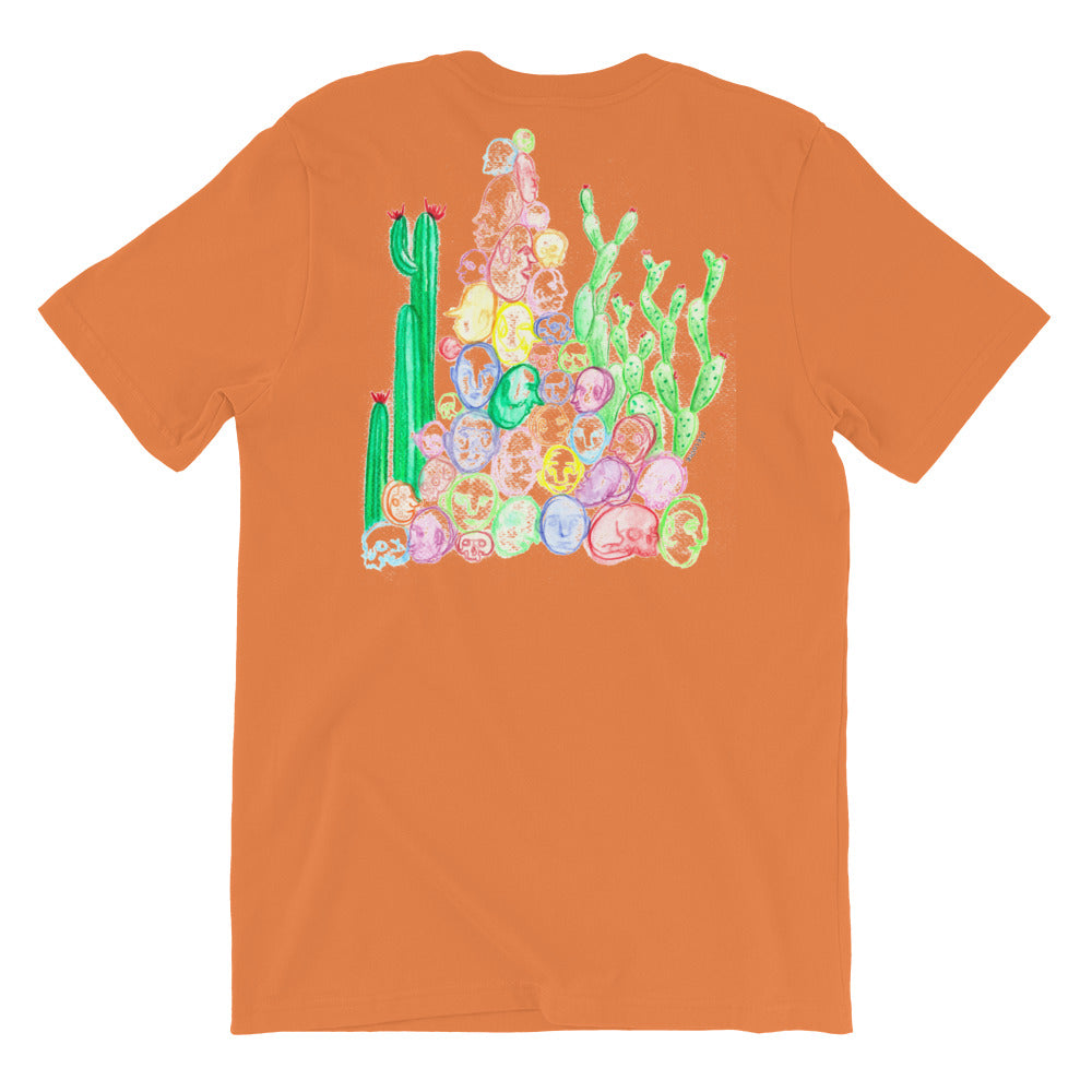 " Tête De Cactus " Front And Back Print Short-Sleeve Unisex T-Shirt