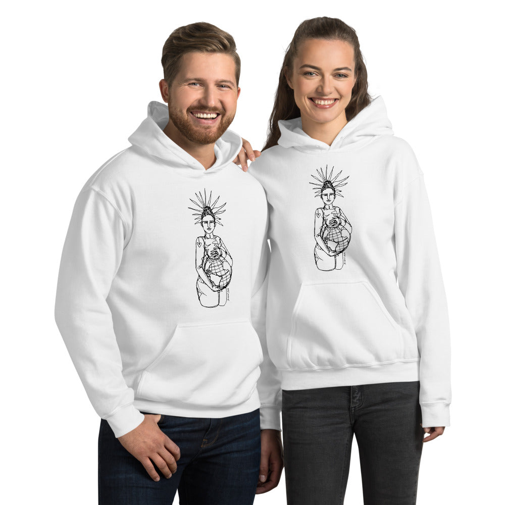 " Our World x Empowers " Front and Back Print Hooded Sweatshirt