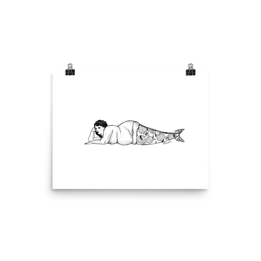 " Pizza Mermaid " Print / Poster