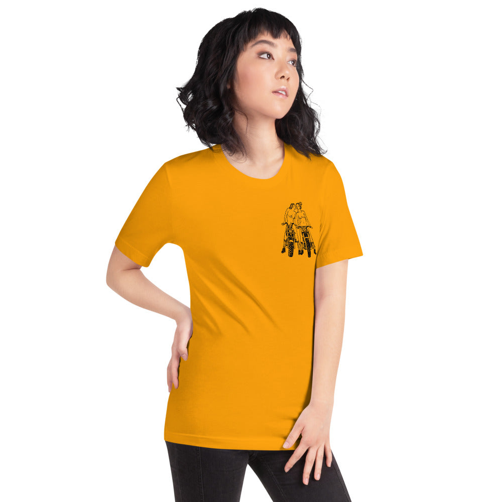 " Babes On Bikes " Front And Back Print Short-Sleeve Unisex T-Shirt
