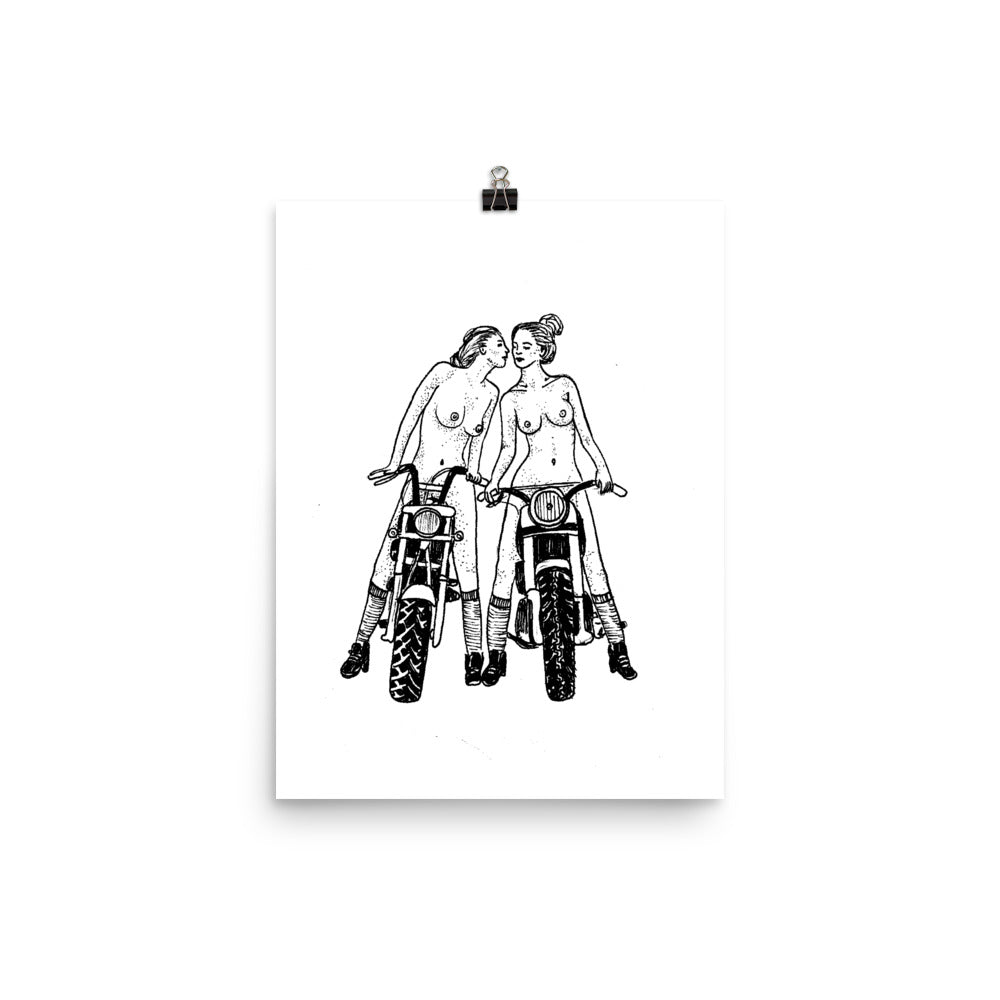 " Babes On Bikes " Print / Poster