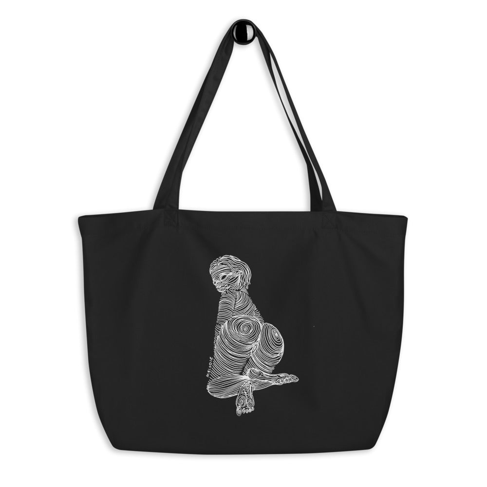 " 7 Deadly Sins + 2 " White Ink Large organic tote bag