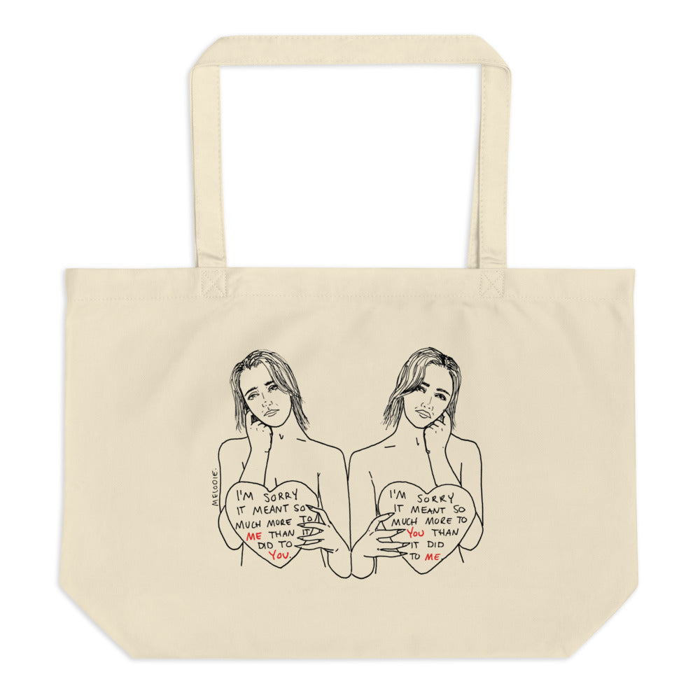 " I'm Sorry " Large organic tote bag