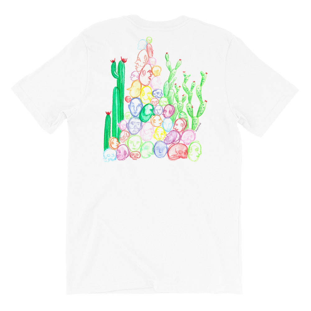 " Tête De Cactus " Front And Back Print Short-Sleeve Unisex T-Shirt