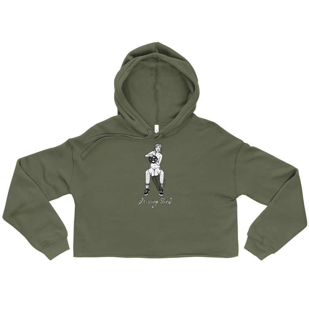 " Driving Stick " Crop Hoodie