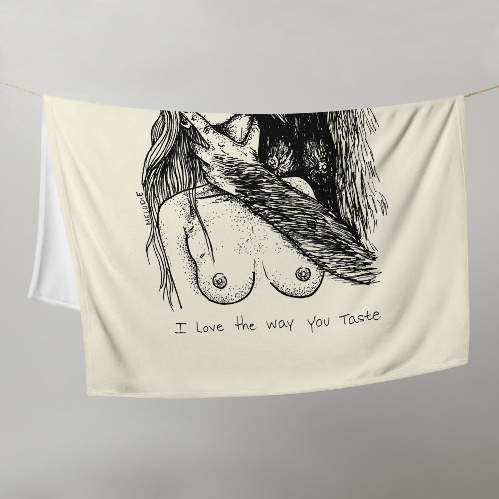 " I Love The Way You Taste " Throw Blanket