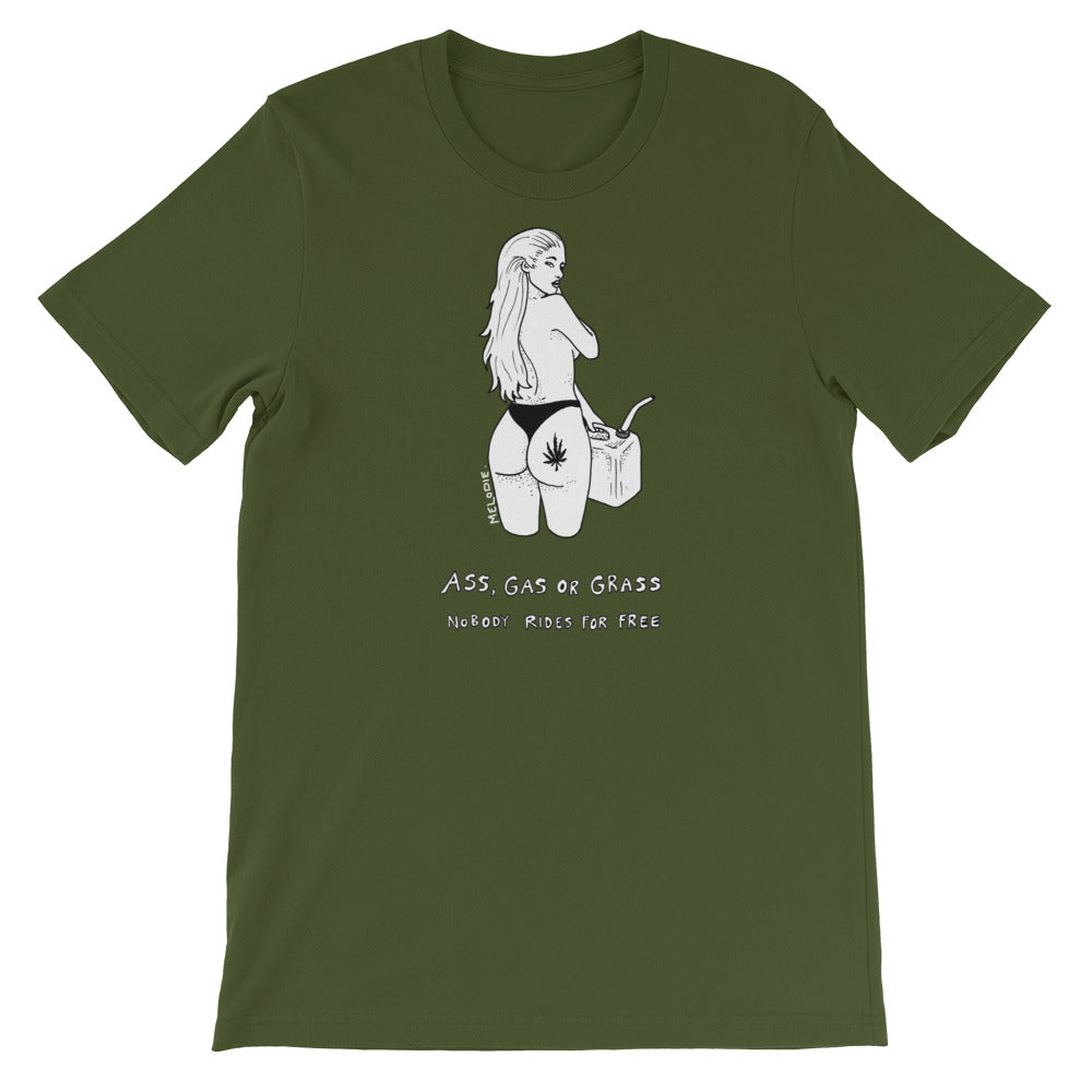 " Ass, Gas or Grass " Short-Sleeve Unisex T-Shirt