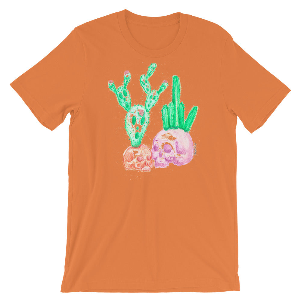 " Tête De Cactus " Front And Back Print Short-Sleeve Unisex T-Shirt
